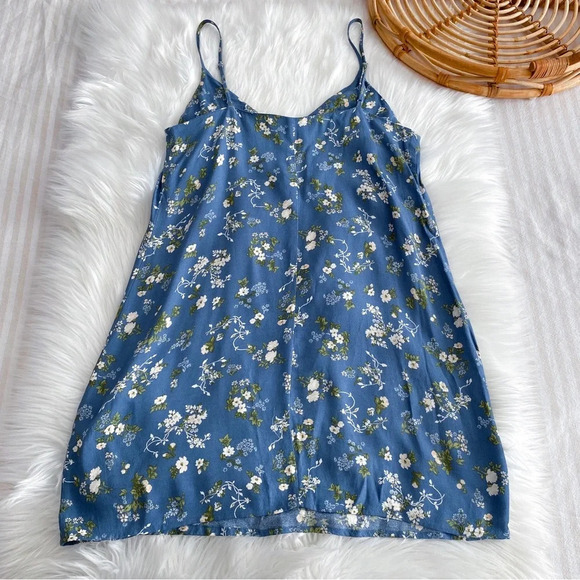 NEW Reformation Ventura Floral Print Mini Dress Avery Blue Multi - Picture 7 of 13